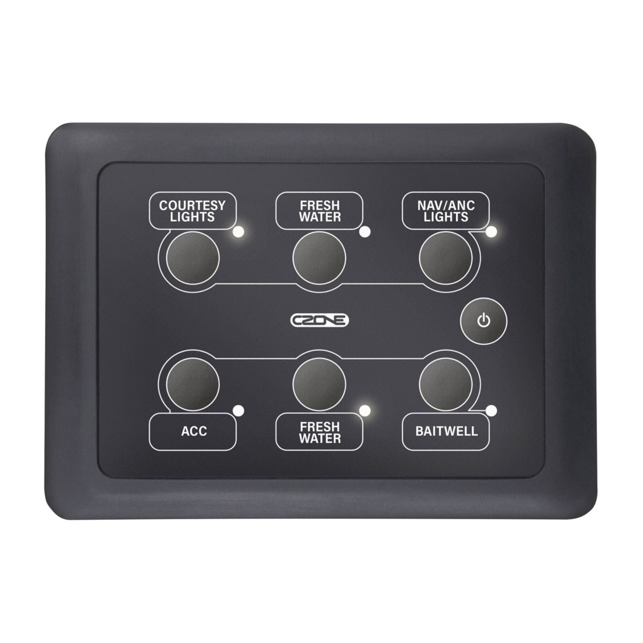 Buy the Czone Waterproof 6-way Keypad (in landscape orientation) online at Integrated Marine