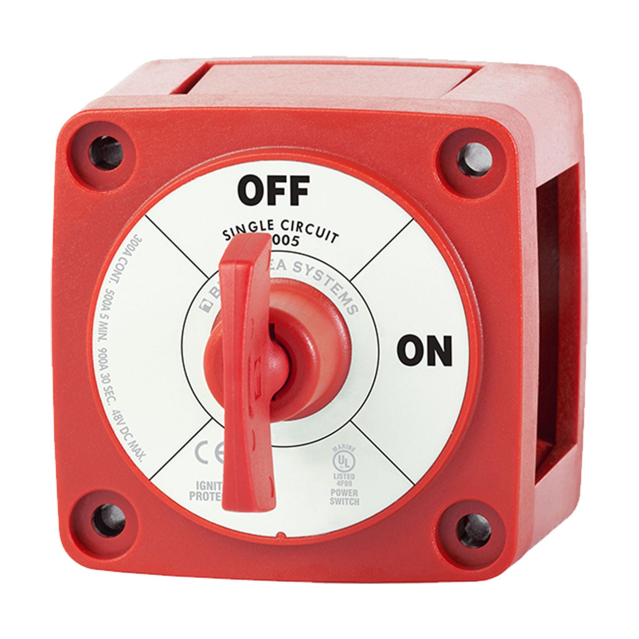 Buy the Blue Sea Systems M Series Mini On-Off Battery Switch with key (red) online at Integrated Marine