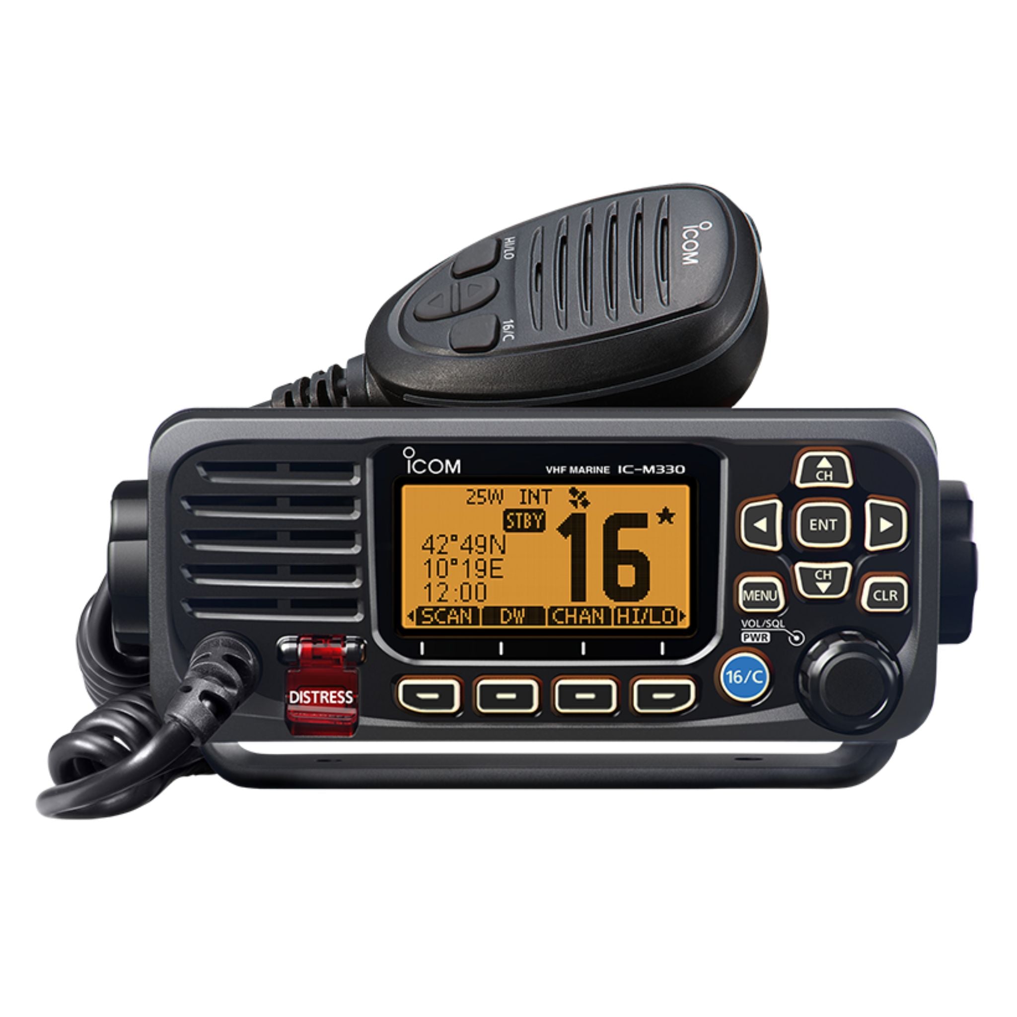Buy a iCom IC-M330GE VHF Marine Transceiver in black online at Integrated Marine