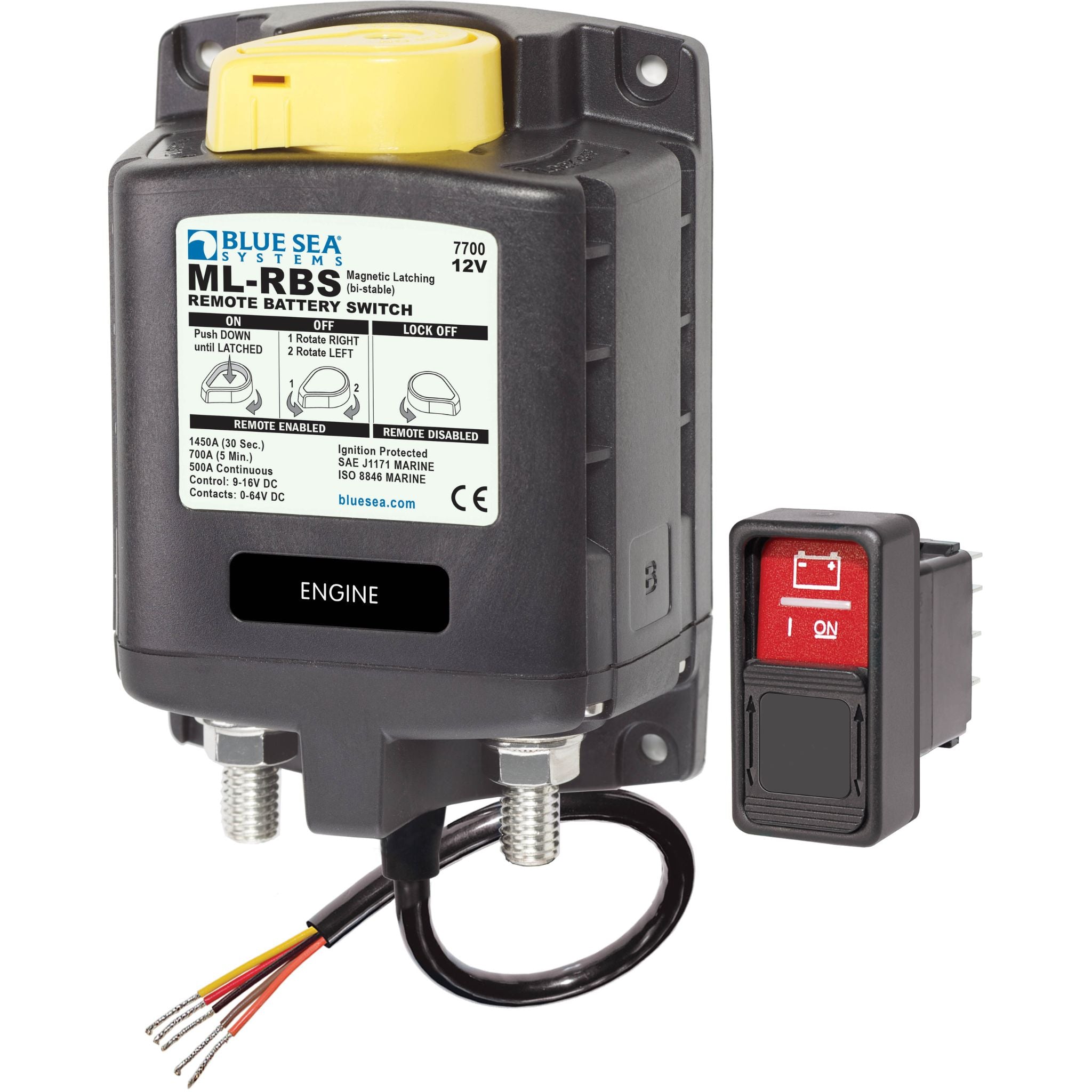 Buy the Blue Sea Systems ML-RBS Remote Battery Switch with manual control DC 500A 12V online at Integrated Marine